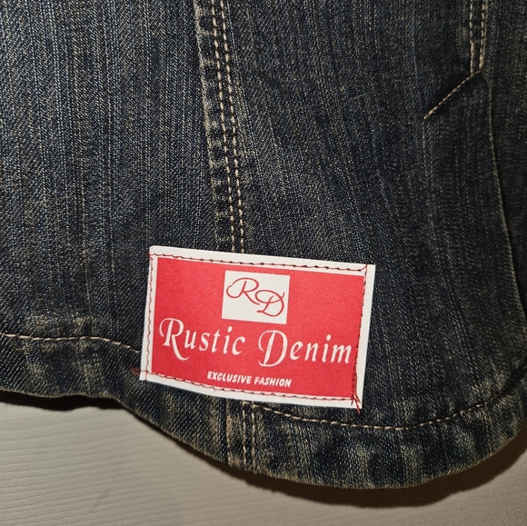 Rustic Denim Vintage Look button up Jean Jacket Size Large NWT 🐕 - Picture 4 of 5